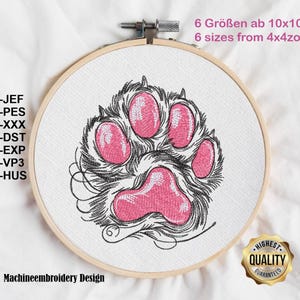 Embroidery Animal paw / Stickdatei Tier Pfote, Hund/Katze /Cat/Dog Design, for Machine Embroidery, Instant Download