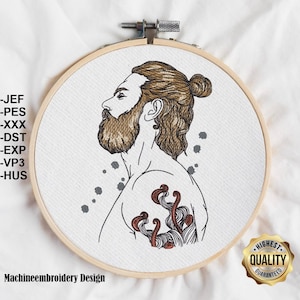 Embroidery Men/ Stickdatei Mann, lineart Embroidery Design, Motif for Machine embroidery Pattern,  INSTANT DOWNLOAD