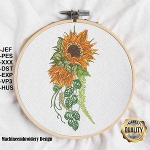 Embroidery Sunflower/ Stickdatei Sonnenblume / sunflower embroidey Design, flower Motif, for Machine embroidery Pattern, INSTANT DOWNLOAD