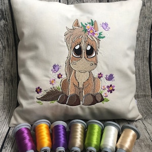 Embroidery Horse, Embroidery file Pony with flowers / Horse with flower Design Motive, Patterns for Machine embroidery design, INSTANT DOWNLOAD