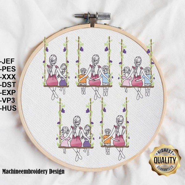 Embroidery Mother day/ Stickdatei Muttertag Mutterliebe Mama mit Kind/mothers day Design, machine embroidery pattern, INSTANT DOWNLOAD