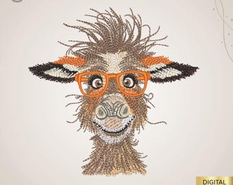 Embroidery cut donkey / Embroidery file cute donkey / Animal Design, Patterns for Machine embroidery, INSTANT DOWNLOAD