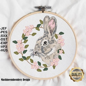 Embroidery Easter Bunny / Stickdatei Ostern Hase/ Embroidery Design Pattern easter and flower Motive, design, INSTANT DOWNLOAD