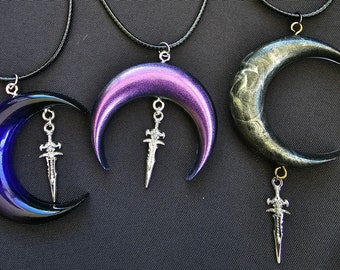 Sword moon pendents