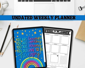 あなたには幸せになる価値がある ウィークリープランナー（Goodnotes、Notability、NoteshelF0 のデジタルプランナー）