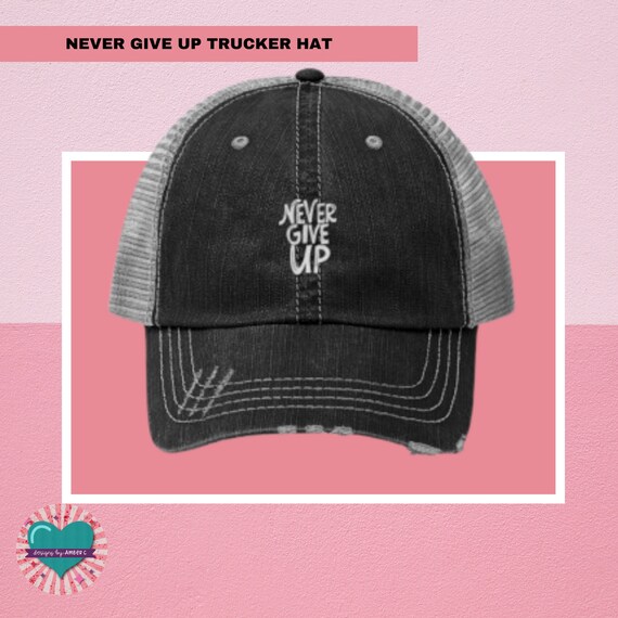 Never Give Up: Motivational Trucker Hat for Mental Health  display picture 1