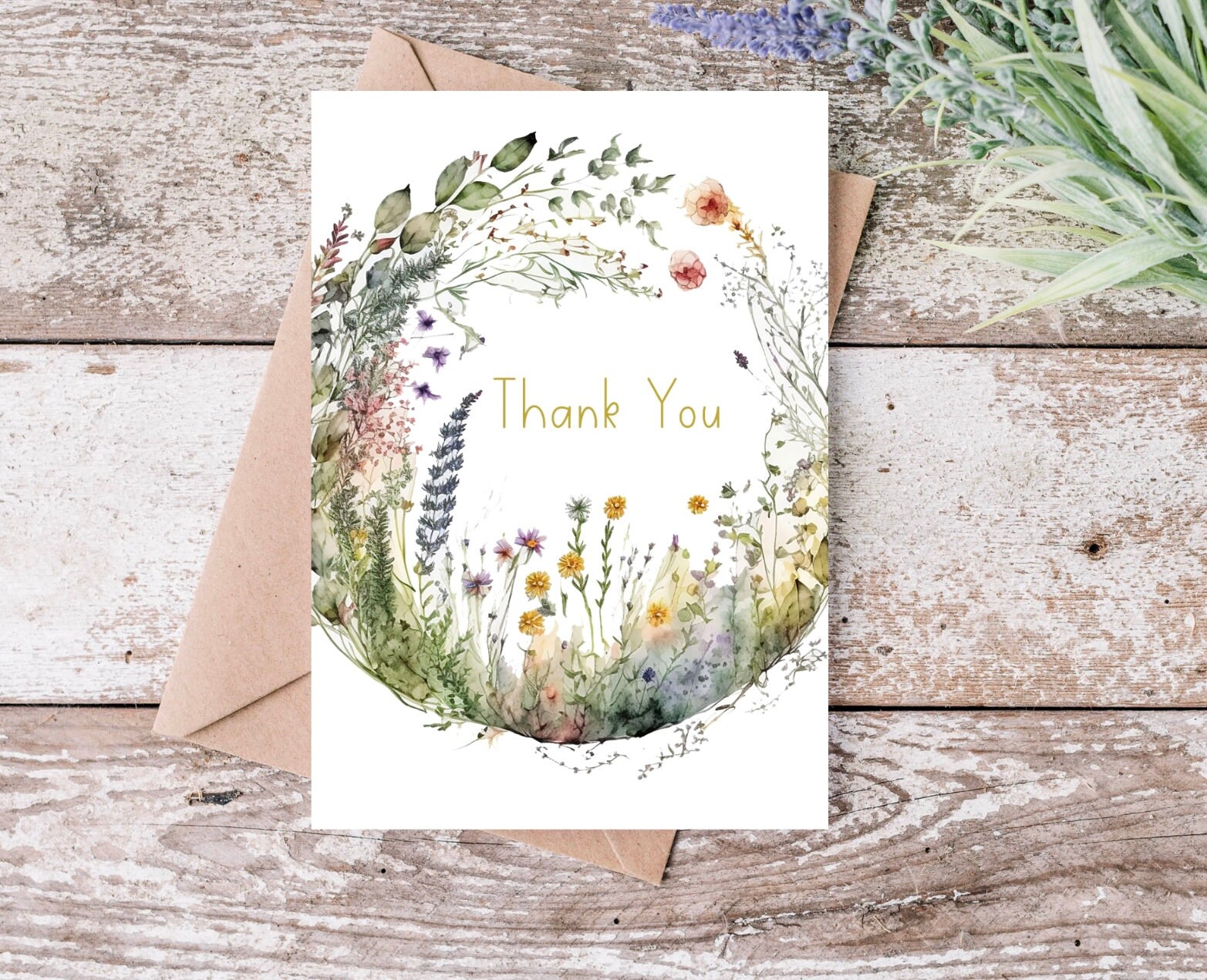 Handmade Thank You Cards: Wild Meadow Flower Design, Pack of 6 - Etsy UK