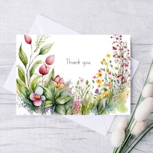 Thank You Card Pack 6 Handmade Cards Greeting Cards Pretty Garden ...