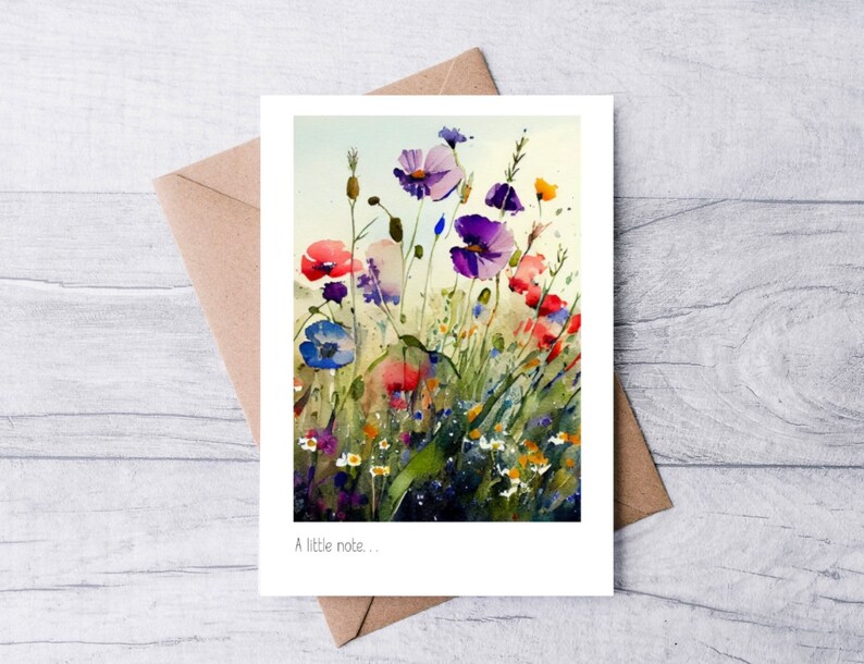 Watercolour Summer Meadow Note Cards: Handmade Floral Card Set - Etsy UK
