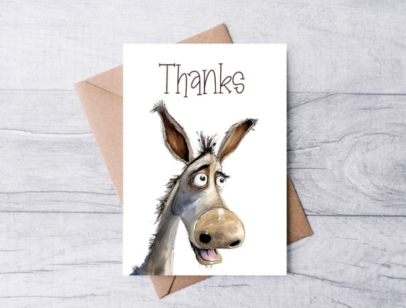 Handmade Wildlife Greetings Card - Donkey Handmade Wildlife Greetings Card - Donkey