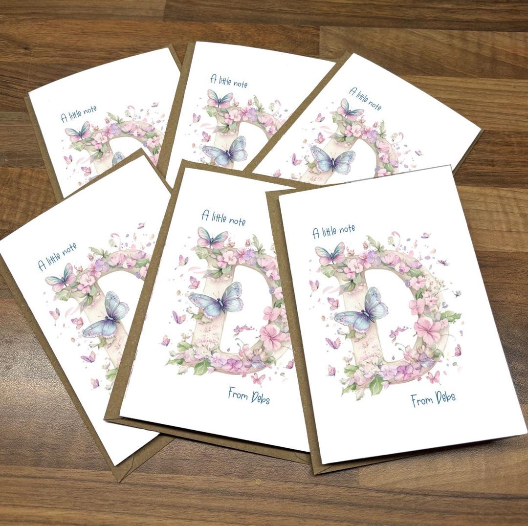 Personalized Wildflower Notelets: Handmade A6 Cards, Initialed ...