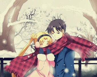 Winter in Love (Sailor Moon) Art Print