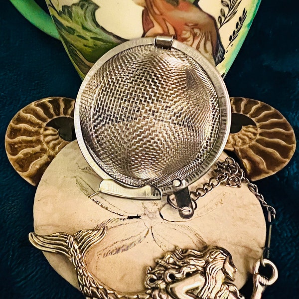 Mermaid Queen of the Sea Tea Ball: strainer steeper infuser herbal Looseleaf tea sea astrology witch herbs Mother’s Day Gift for Mom MerMay