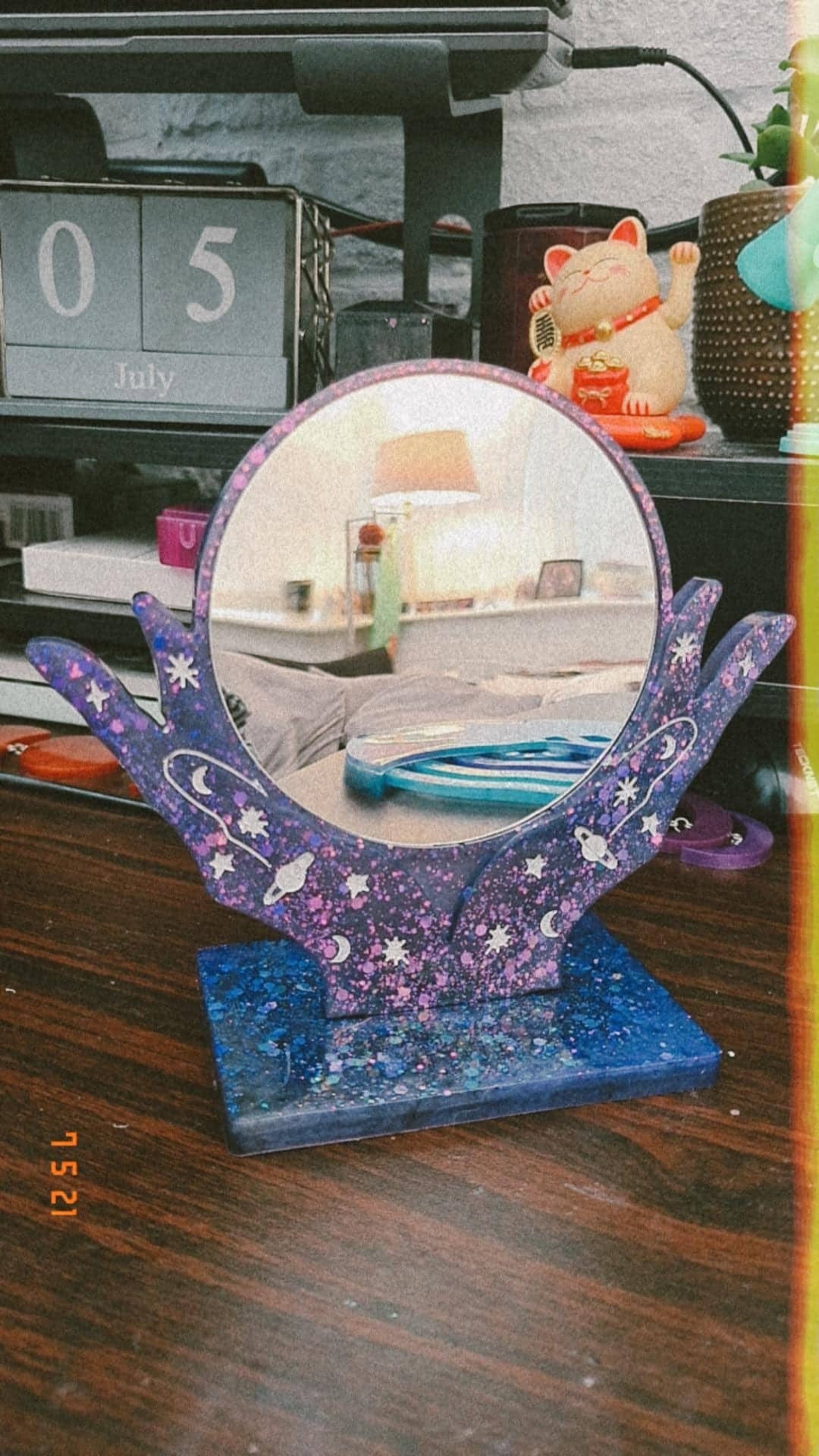 Epoxy Resin Home Decor Celestial Mirror Display Etsy