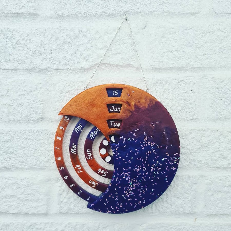 Epoxy Resin Moon Cycle Calendar - Etsy