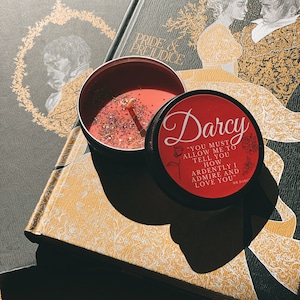 Darcy candle, Pride and Prejudice inspired , pure handmade scented soy candle,Christmas gift