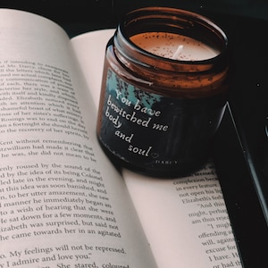 Pride and Prejudice soy candle|Mr. Darcy’s quote candle|literary gifts|Jane Austen gifts|Elizabeth Bennet|romance novel| Christmas gift