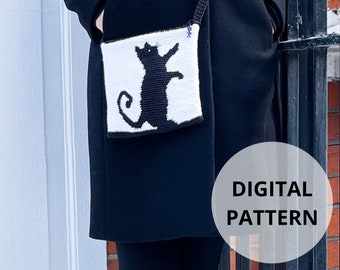 Katzen Tasche Häkelmuster: Gobelin Design (Digital Pattern)