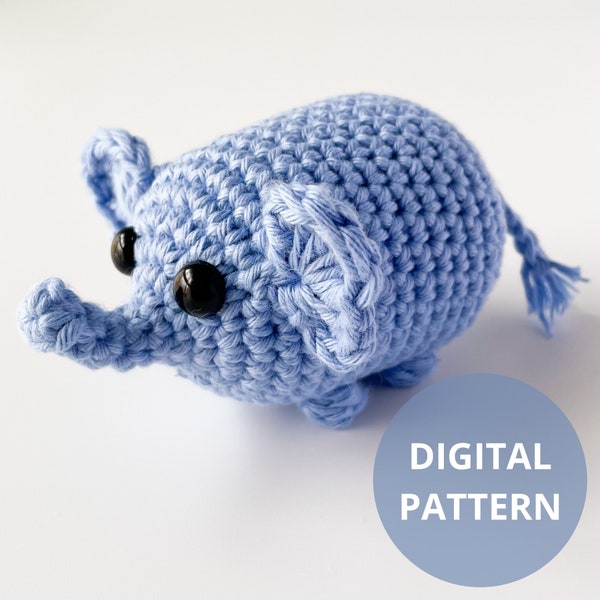 no-sew ELEPHANT amigurumi - DIGITAL PATTERN | Animal crochet toy | Crochet keychain | Crochet Photo Tutorial | Amigurumi all in one