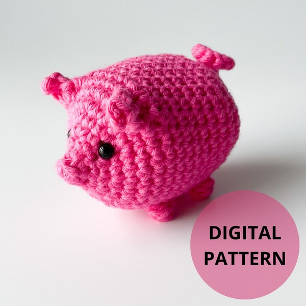 no-sew PIG amigurumi - DIGITAL PATTERN | Animal crochet toy | Crochet keychain | Crochet Photo Tutorial | Amigurumi all in one