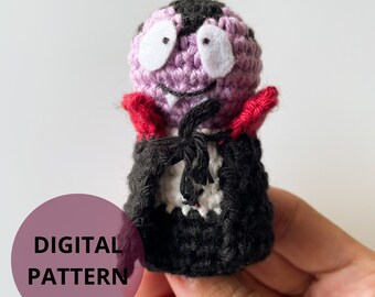 Halloween Vampire Crochet Pattern: No-Sew Amigurumi Toy (Digital Pattern)