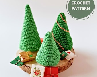 Crochet Christmas Tree Pattern: 3 types with the decoration (PDF Pattern)