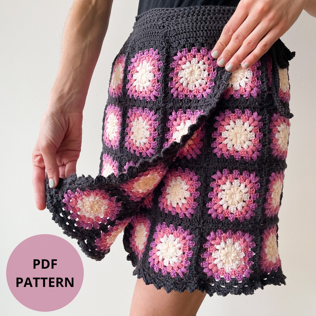 Vintage✨Crochet Remake Wrap Skirt Goth Deco CYBERPUNK Mesh Mini SKIRT: Free Size Steampunk