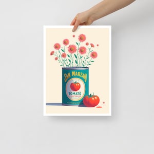 Italy Print, Italian Kitchen Wall Decor, Gift for Italian, Italian Food Art, San Marzano Tomatoes, Italian Gift, tomato, Flower Wall Art