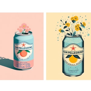 Impression San Pellegrino, Italie Impression d'art, art de cuisine bohème, idée cadeau italienne, art des agrumes, décoration murale soda italien, art mural tendance, minimaliste