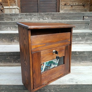 Mailbox with lock, Wood mailbox, wall mount mailbox, custom mailbox, Postbox, briefkasten holz