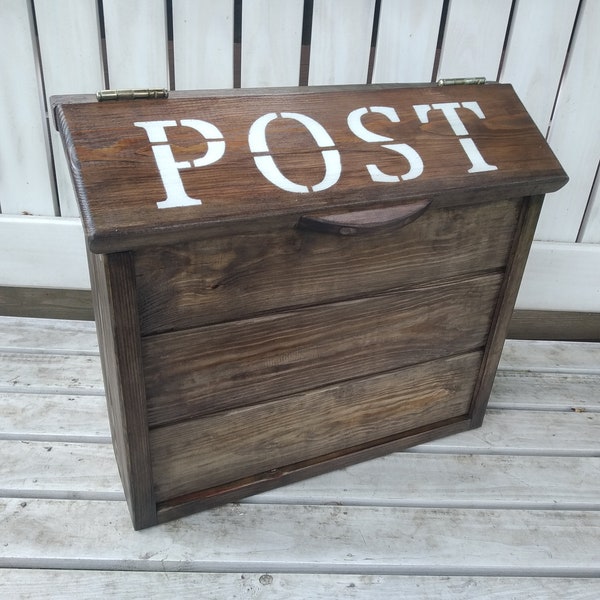 Mailbox, wood mailbox, Outdoor Wood Box, wall mount mailbox, custom mailbox, handmade Mail Box, Postbox, farmhouse mailbox, Briefkasten holz