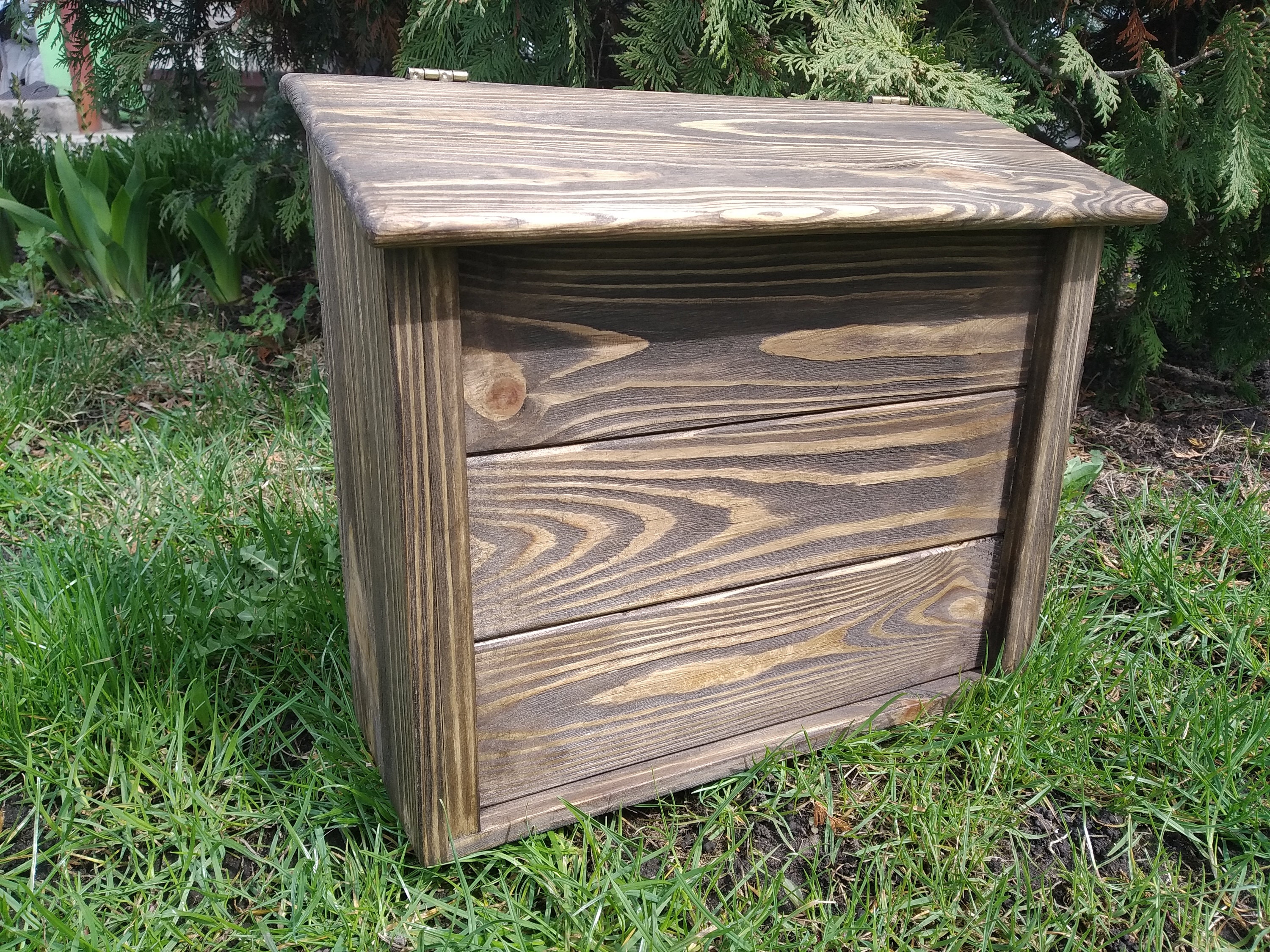 Mailbox Scorched aged wooden Mailbox Outdoor wood Mail Box Etsy