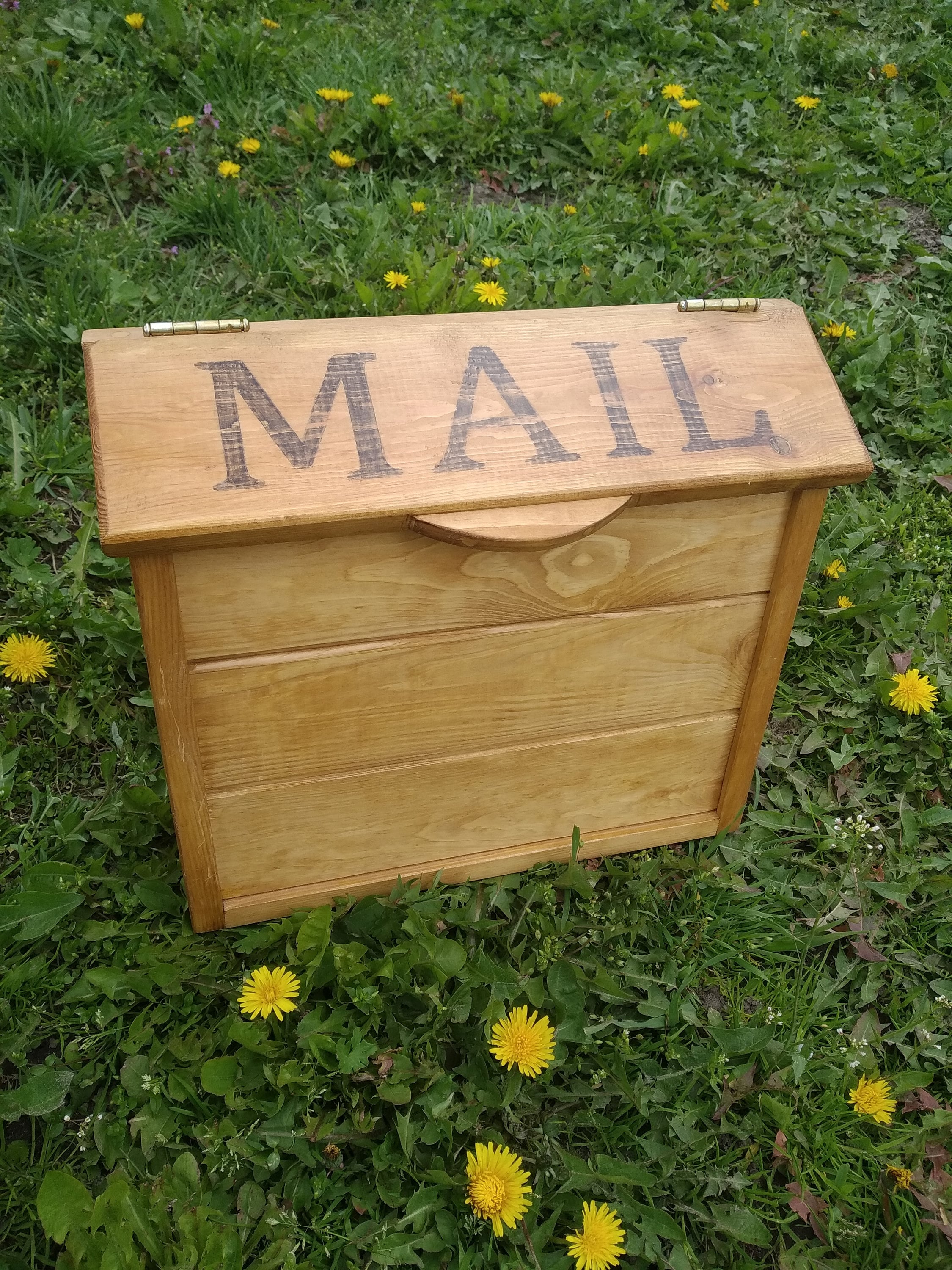 Wood Mail Box Outdoor Wood Box wall mount mailbox custom Etsy