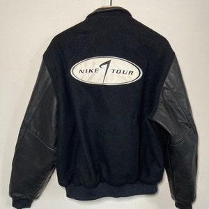Nike Leather Jacket - Etsy Nike Leather Jacket - Etsy