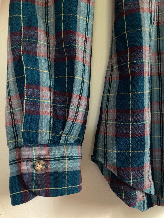 Vintage Pendleton Sir Pendleton blue wool plaid f… - image 5