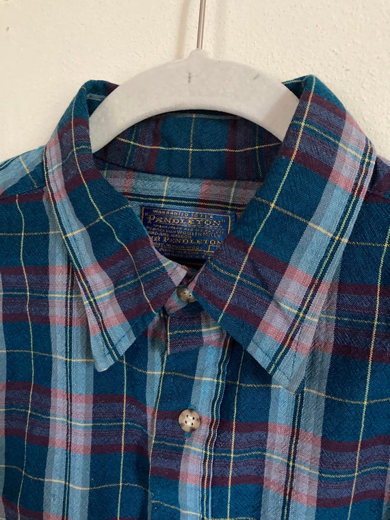 Vintage Pendleton Sir Pendleton blue wool plaid f… - image 3