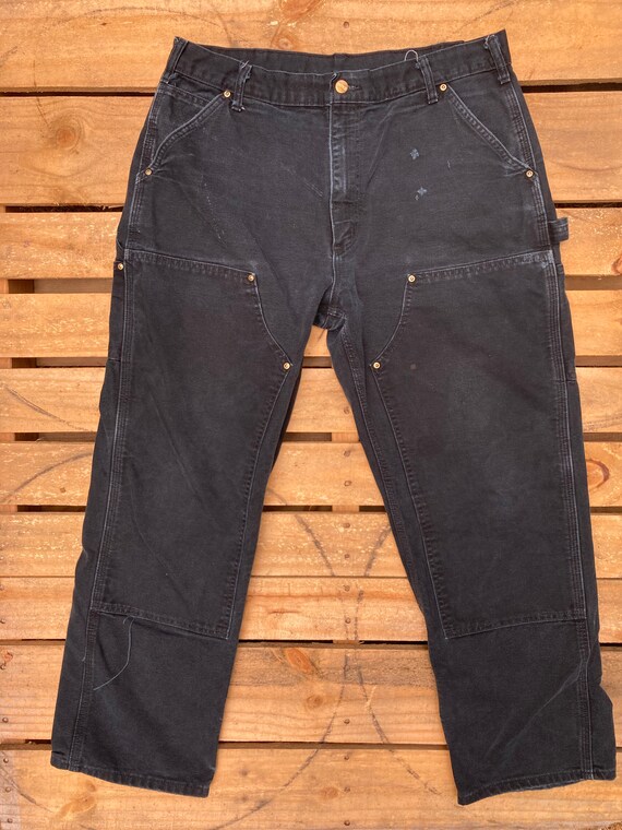 Distressed black Carhartt double knee Union Made … - image 6