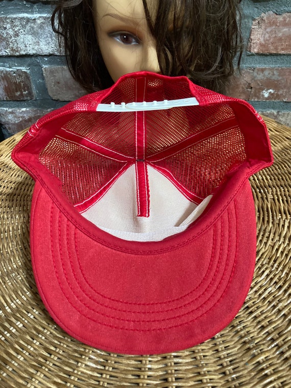 Vintage Sharp red mesh trucker SnapBack hat - image 6