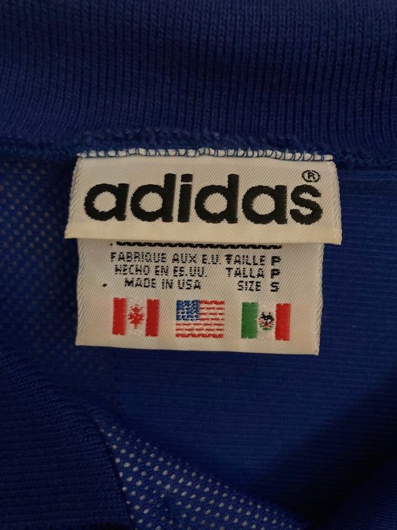 Vintage 80s/90s Adidas blue collared 3 stripe soc… - image 2