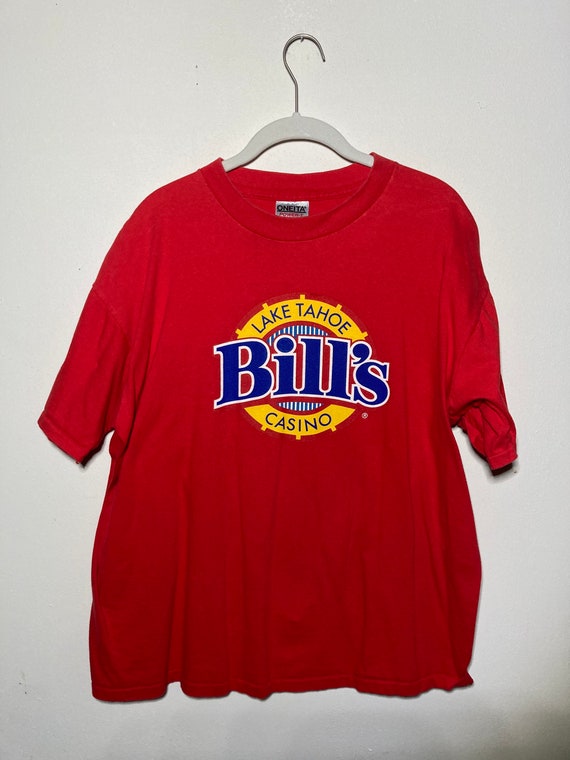Vintage Oneita Bill’s Casino Lake Tahoe Red Tshirt