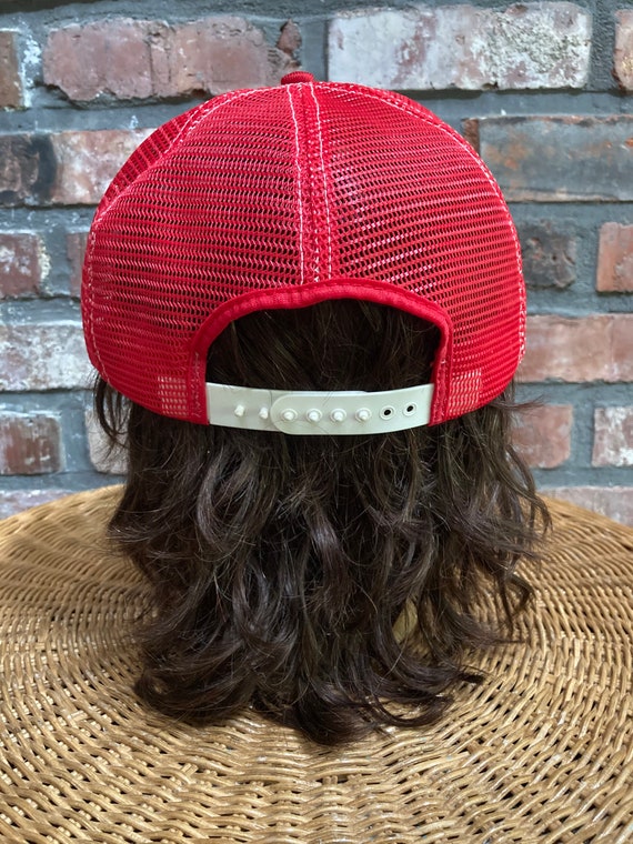 Vintage Sharp red mesh trucker SnapBack hat - image 4