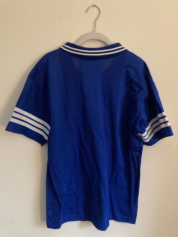 Vintage 80s/90s Adidas blue collared 3 stripe soc… - image 6