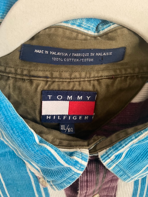 Vintage Tommy Hilfiger corduroy multicolor stripe… - image 1