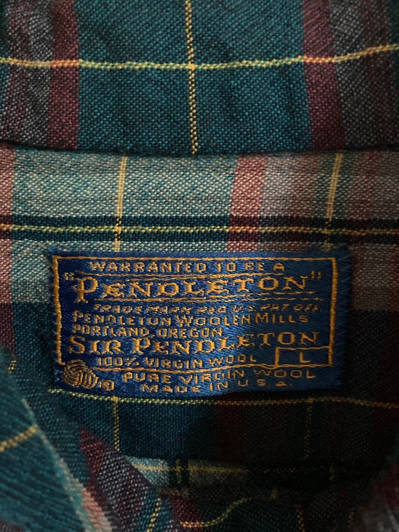 Vintage Pendleton Sir Pendleton blue wool plaid f… - image 6
