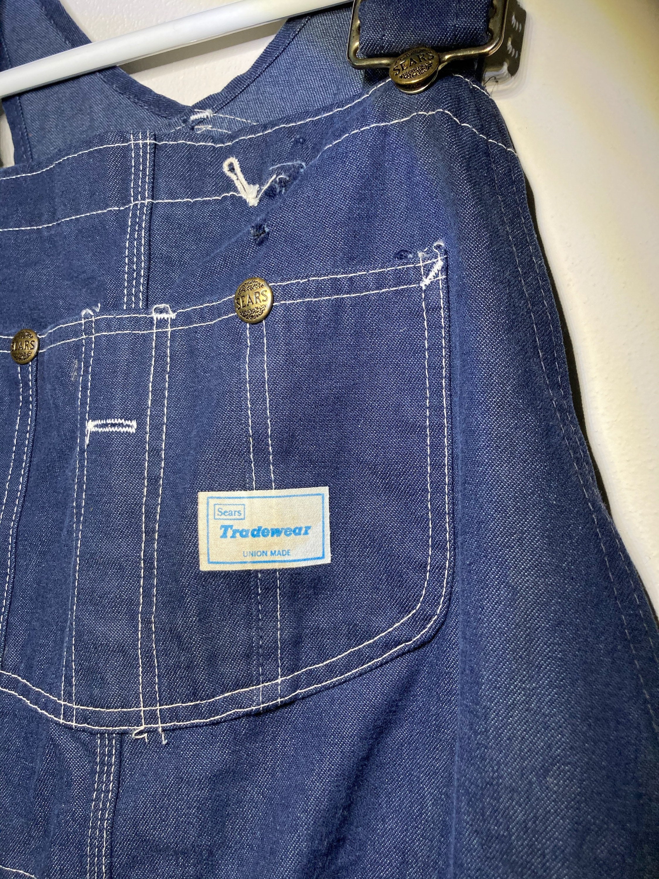 Vintage Sears Tradewear Union Made Blue Denim Overalls - Etsy