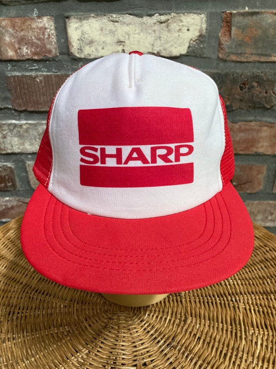 Vintage Sharp red mesh trucker SnapBack hat