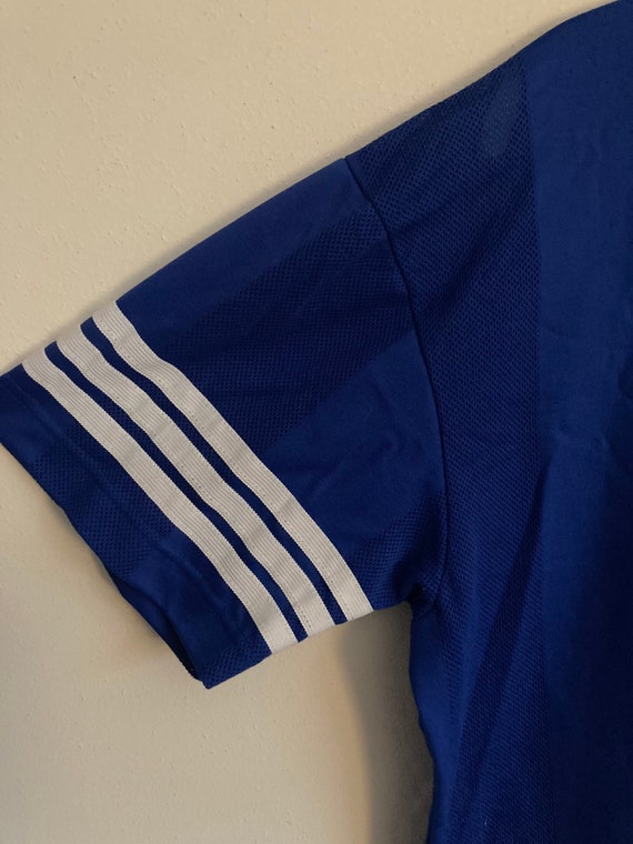 Vintage 80s/90s Adidas blue collared 3 stripe soc… - image 5