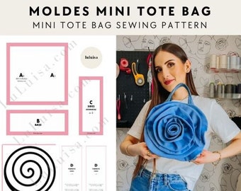 Mini sac fourre-tout recyclé / Mini sac fourre-tout Moldes Para Rose