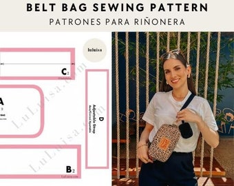 Sewing Pattern Upcycled Belt Bag / Moldes Para Riñonera de Jeans