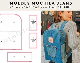 Grand modèle de sac à dos - Moldes Para Mochila de Jeans